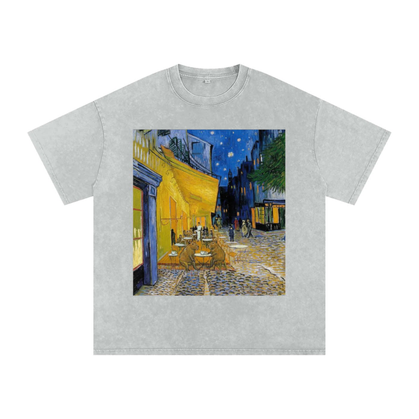 Snow Washed Oversized Cotton T-Shirt