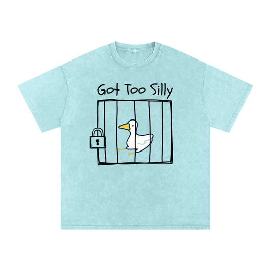 Snow Washed Oversized Cotton T-Shirt