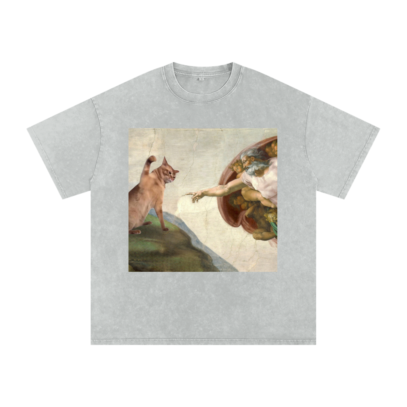 Snow Washed Oversized Cotton T-Shirt