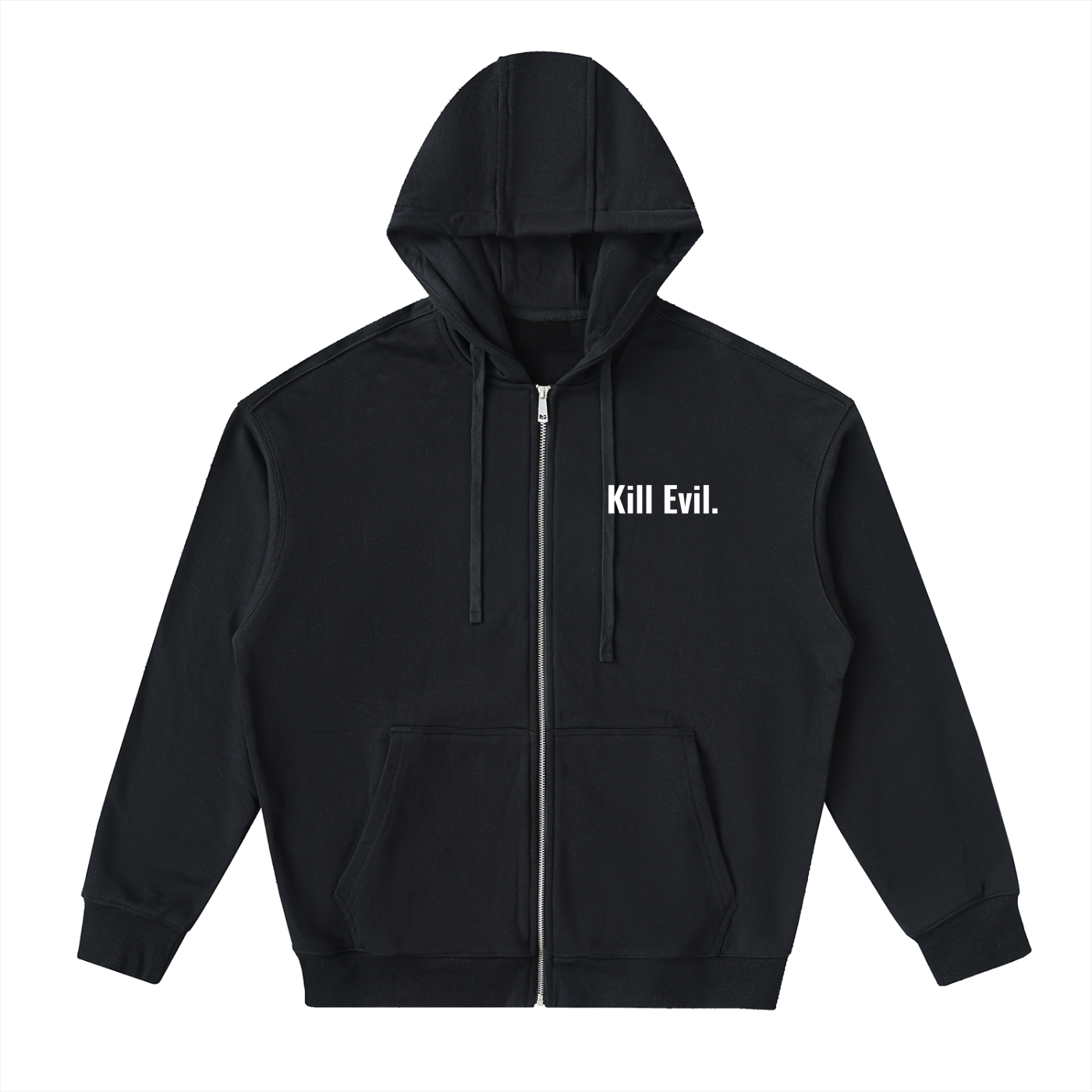 Drop-Shoulder Zip Up Hoodie