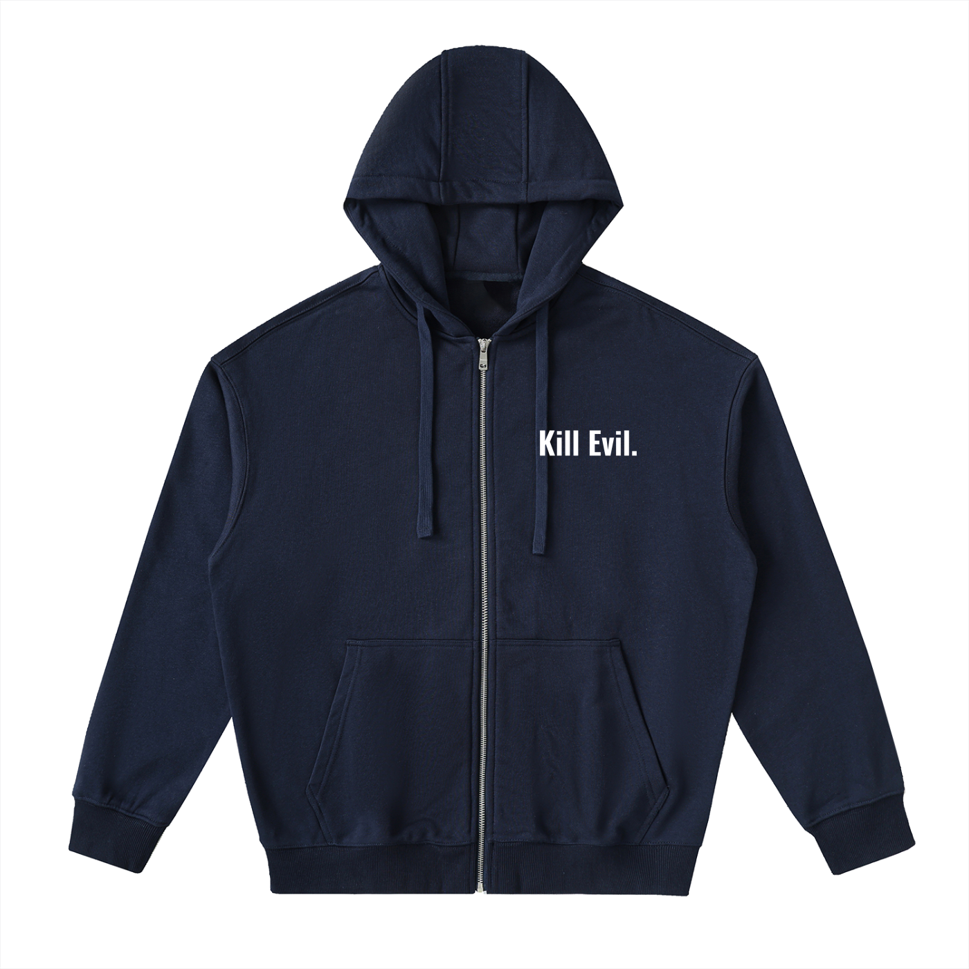 Drop-Shoulder Zip Up Hoodie