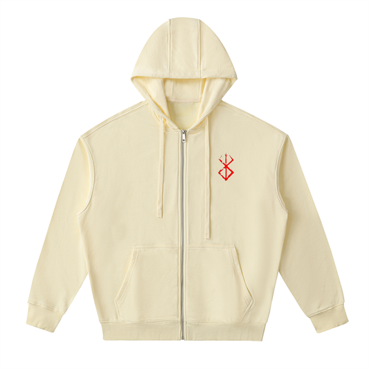 Drop-Shoulder Zip Up Hoodie