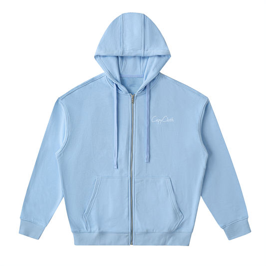 Drop-Shoulder Zip Up Hoodie