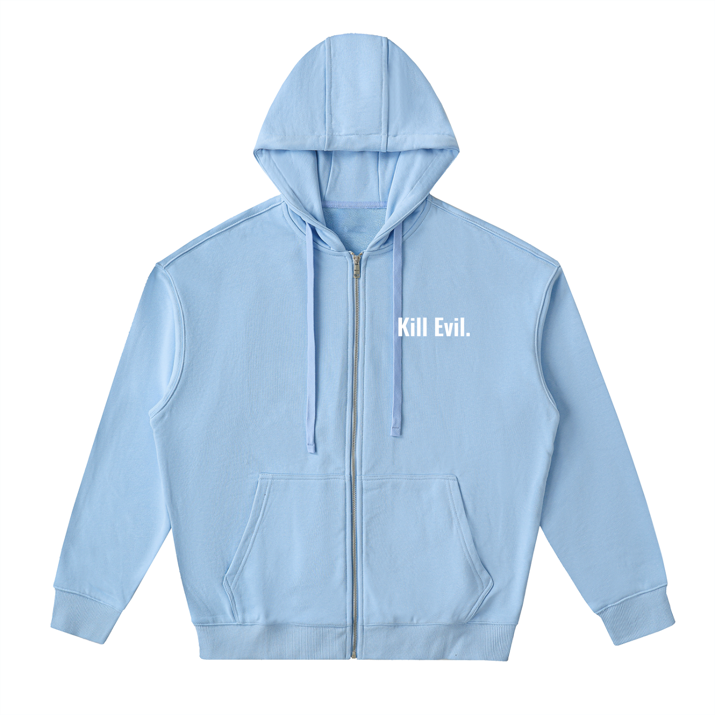 Drop-Shoulder Zip Up Hoodie