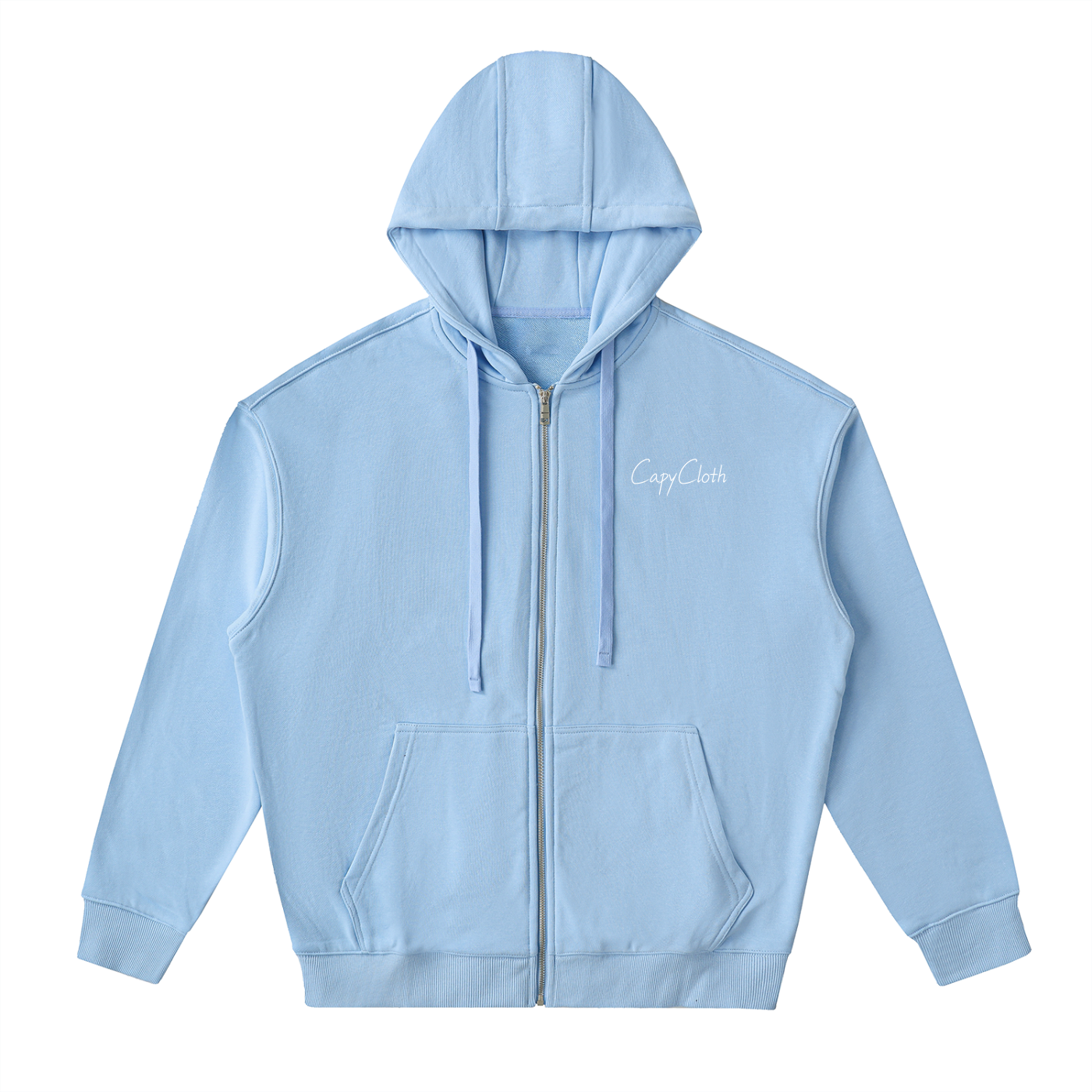 Drop-Shoulder Zip Up Hoodie
