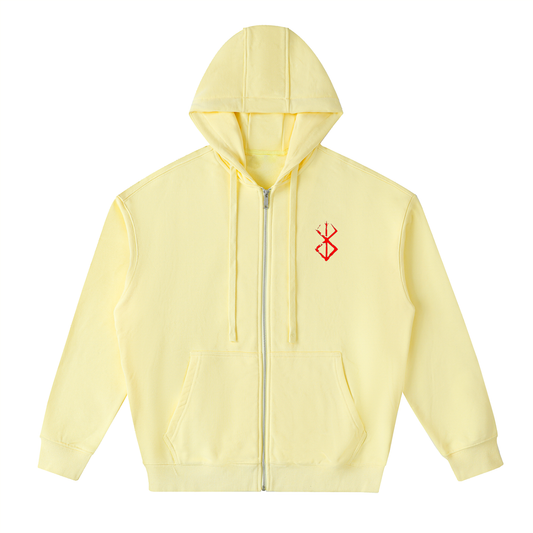 Drop-Shoulder Zip Up Hoodie